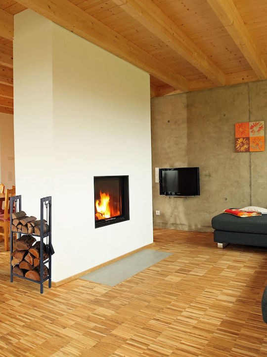 Relaxdays Inox Рафт Съхранение на Дърва 100x40x30см Сив