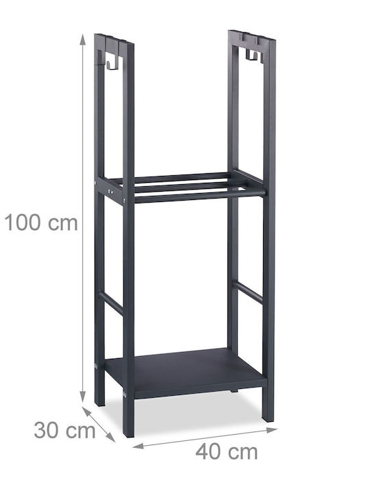 Relaxdays Inox Raft Depozitare lemne 100x40x30cm Gri