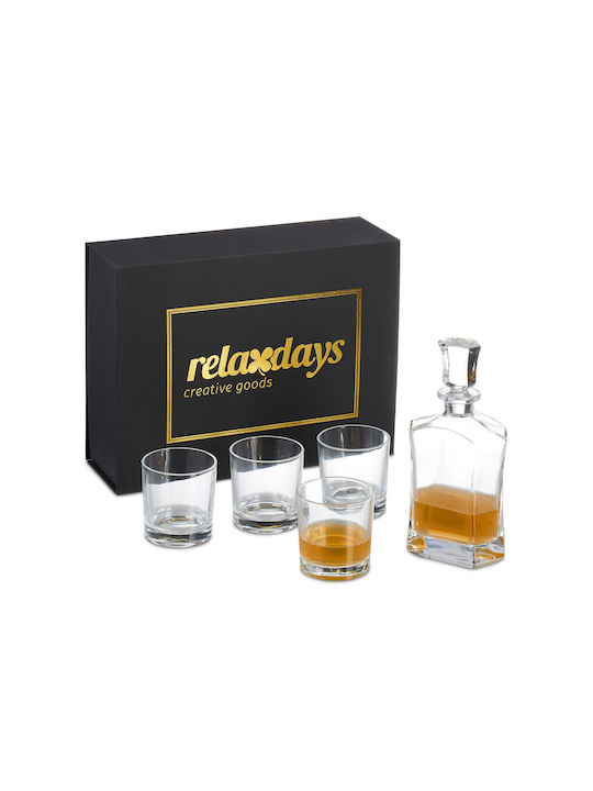 Relaxdays Γυάλινη Καράφα Σερβιρίσματος Ουίσκι 7εκ. με Πώμα και Ποτήρια Διάφανη 700ml Relaxdays Γυάλινη Καράφα Σερβιρίσματος Ουίσκι 7εκ. με Πώμα και Ποτήρια Διάφανη 700ml