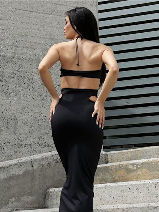 Rochie De Vară Midi De Seară Neagră