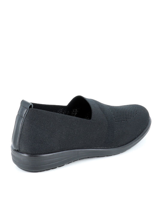 Leather Women's Moccasins in Black Color