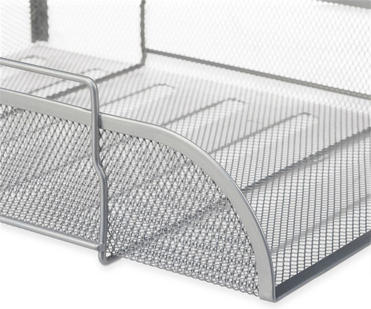 Dokumentenablage mit Griffen Metall Silber 8,5 x 26 x 33,5 cm
