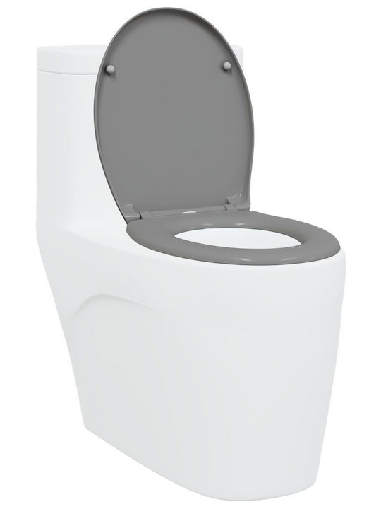 vidaXL Plastic Soft Close Toilet Seat Gray 37cm