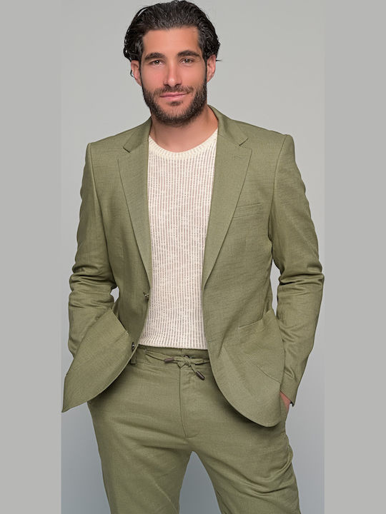 Men's Summer Suit Slim Fit Khaki