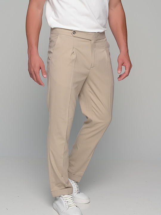 Prestigio Men's Summer Suit Slim Fit Beige