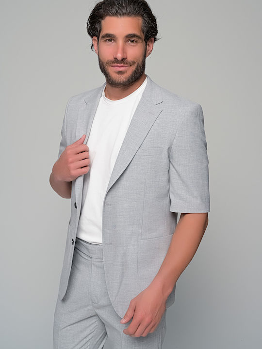 Prestigio Men's Summer Suit Slim Fit Grey