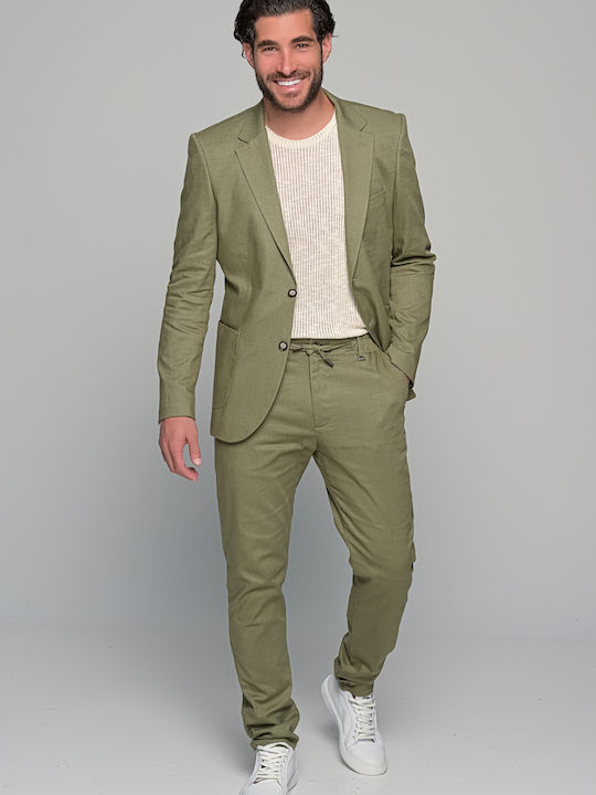 Men's Summer Suit Slim Fit Khaki