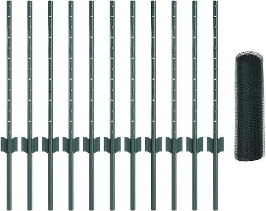 vidaXL PVC Coated Wire Fencing Set Green 25m