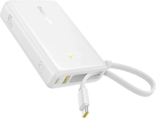 Baseus PicoGo Power Bank 10000mAh 45W με Θύρα USB-C Λευκό