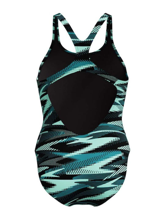 Hyperboom Allover Medalist Activewear Swimsuit Dark Teal  Green