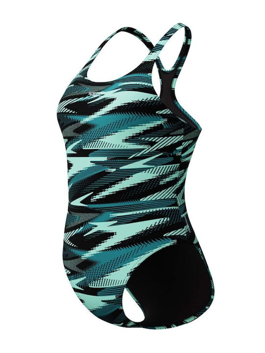 Hyperboom Allover Medalist Activewear Swimsuit Dark Teal  Green