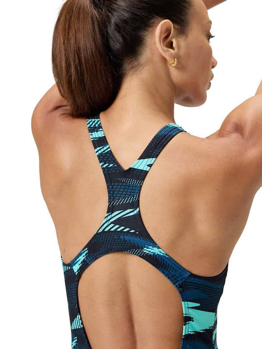 Hyperboom Allover Medalist Activewear Swimsuit Dark Teal  Green