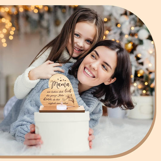 Weewooday Wooden Pine Heart Led Candle Christmas Lights