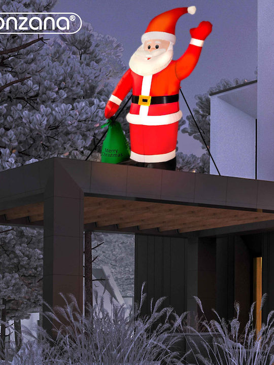 Luminat Decorativ Moș Crăciun Gonflabil Electrică De Exterior Bej din Plastic 180x120cm.