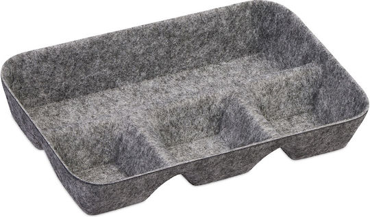 Desk Drawer Organizer Gray Made Fabric 5.5 X 29.5 X 19 Cm