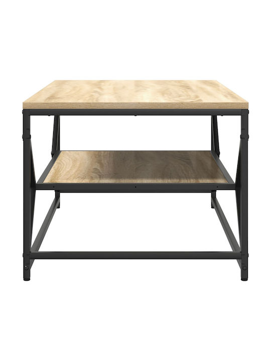 Rectangular Central Coffee Table Made of Solid Wood Brown W90xD50xH40cm