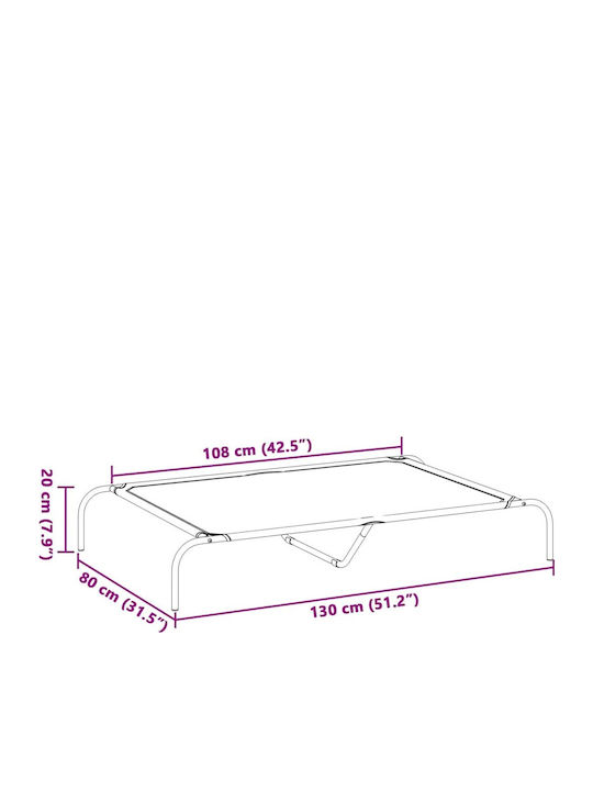 vidaXL Elevated Dog Bed Black 130x80cm