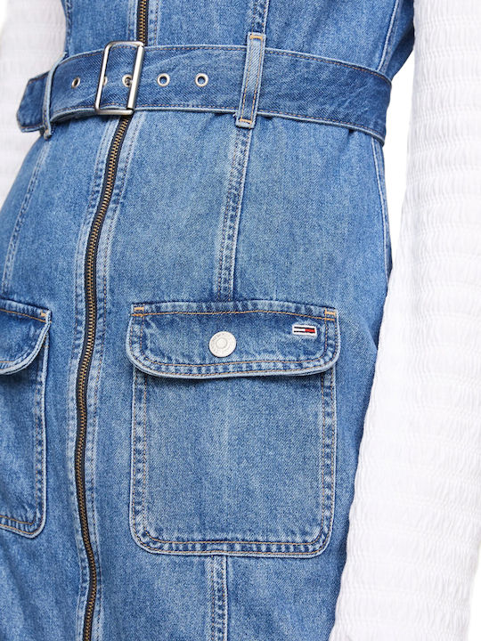 Rochii De Vară Pentru Femei Mini Rochie-Cămașă Denim Albastru