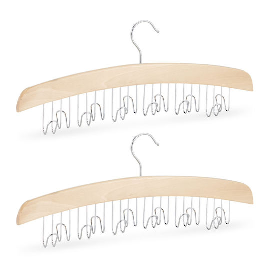 Set 2 Umerașe Cravate Curele Eșarfe Relaxdays 12 Cârlige Fiecare 17.3 X 43 X 5.2 Cm