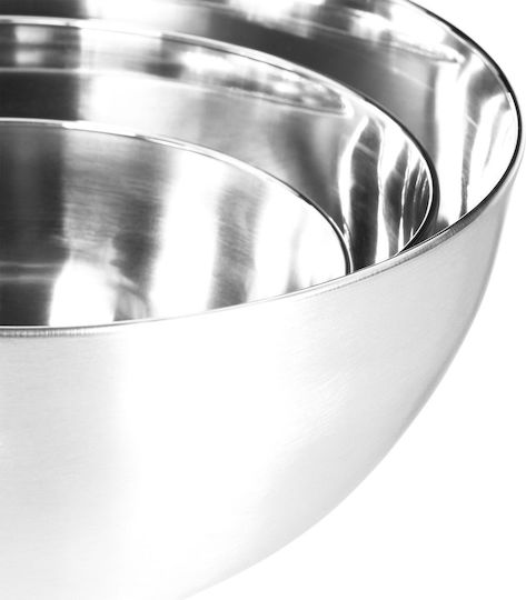 Relaxdays Servierschüssel Rund Inox Gray 3Stück