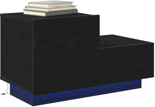 Bedside Table Made of Solid Wood Black Oak 70x36x40.5cm