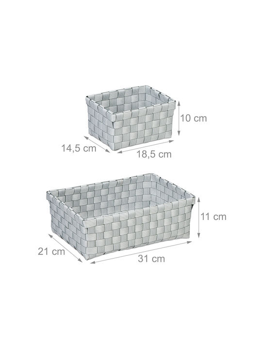 Relaxdays Kunststoff Aufbewahrungsbox mit Deckel Gray 3Stück