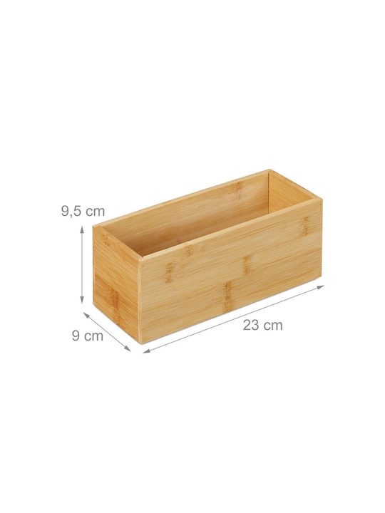 Relaxdays Lemn Cutie de Depozitare cu Capac Bej 9.5x23x9cm 1buc
