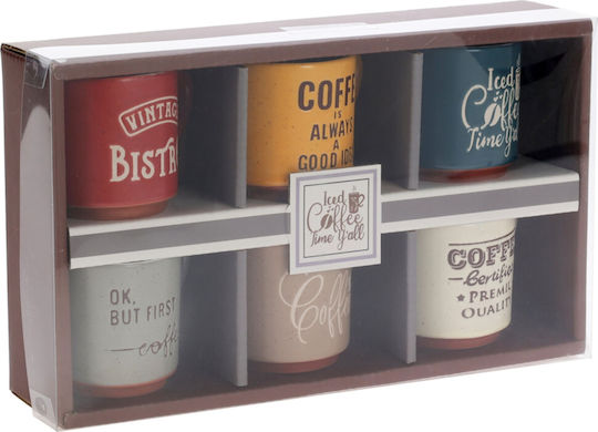 Mug from Porcelain Multicolored 120ml 6pcs Mug from Porcelain Multicolored 120ml 6pcs