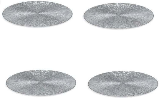 Zeller Untersetzer Kunststoff Silber 4Stück