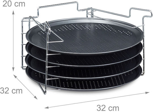 Relaxdays Tăvi De Copt Perforate Din Aluminiu Cu Acoperire Antiaderentă 32cm