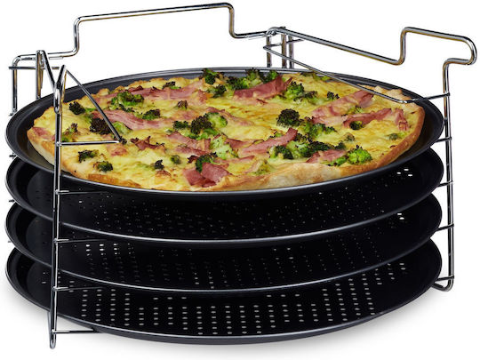 Relaxdays Tăvi De Copt Perforate Din Aluminiu Cu Acoperire Antiaderentă 32cm