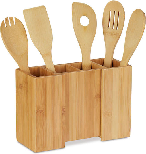 Relaxdays Bamboo Cooking Utensil Set Beige 5pcs
