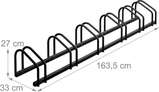 Suport biciclete 6 biciclete 27 x 163,5 x 33 cm Relaxdays negru