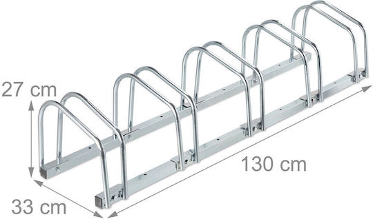 Suport pentru 5 biciclete 27 X 130 X 33 cm Argintiu Relaxdays