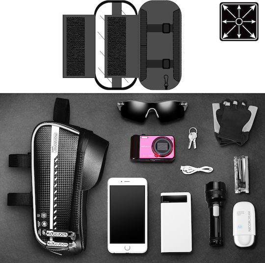 Suport Telefon Bicicletă Maxim 7 inci Impermeabil Monzana Negru Suport Power Bank Căști 20x11.5x11 Cm