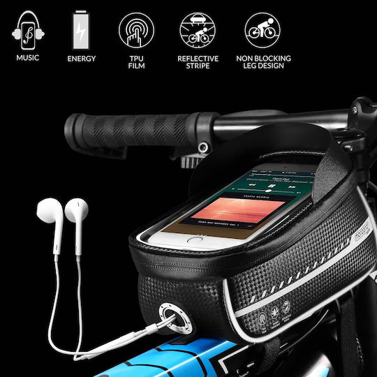 Suport Telefon Bicicletă Maxim 7 inci Impermeabil Monzana Negru Suport Power Bank Căști 20x11.5x11 Cm