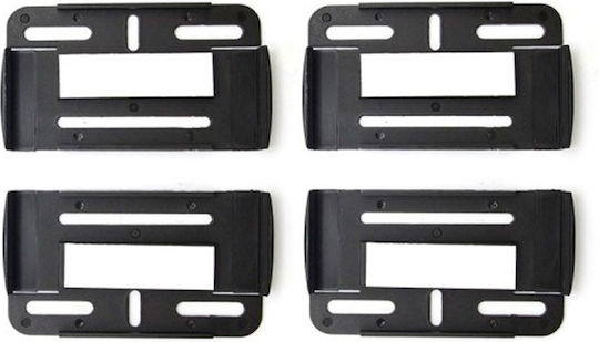 Car License Plate Frames Back Plastic 11.2 x 11.2cm Black 2pcs