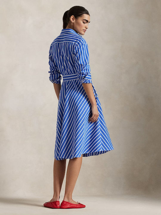 ralph lauren striped silk-blend dress POLO Shirred Midi POLO RALPH LAUREN Shirred Striped