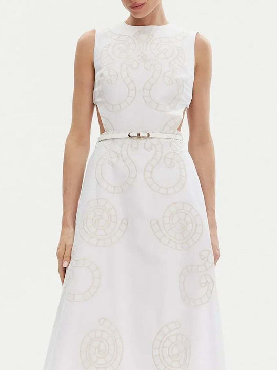 Sommer Midi Damenkleid Weiß/Milch