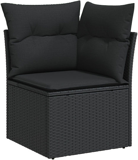 vidaXL Garden & Outdoor Furniture Sets Living Room Set 7 Pieces Black with Pillows