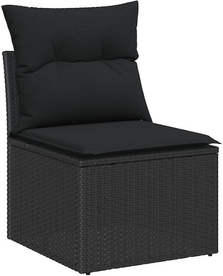 vidaXL Garden & Outdoor Furniture Sets Living Room Set 7 Pieces Black with Pillows