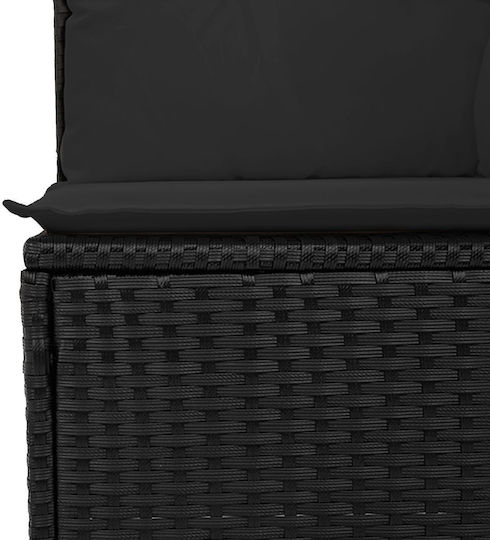 vidaXL Garden & Outdoor Furniture Sets Living Room Set 7 Pieces Black with Pillows