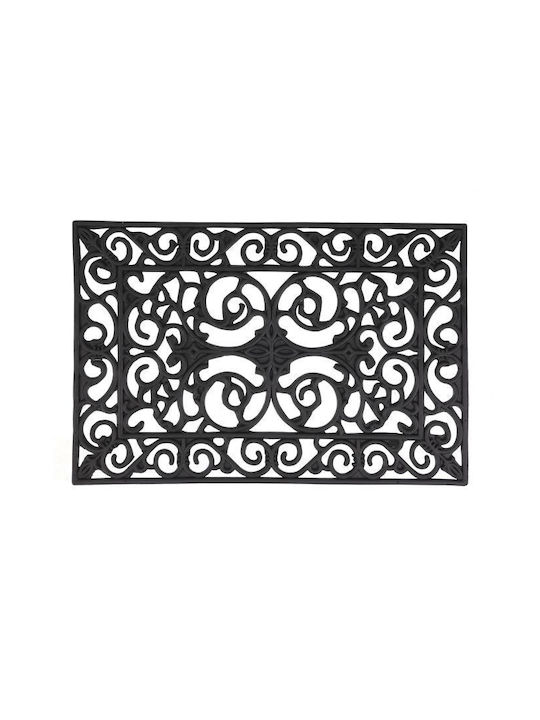 Relaxdays Covor de Intrare Antiderapant din Cauciuc Negru 60x40buc Grosime 5mm