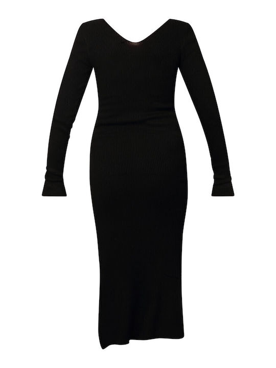 Life Midi Dress Knitted Black