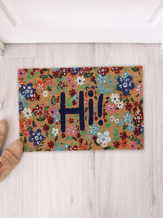 Relaxdays Covor de Intrare din Cocos cu Suport Antiderapant Multicolor 60x40buc