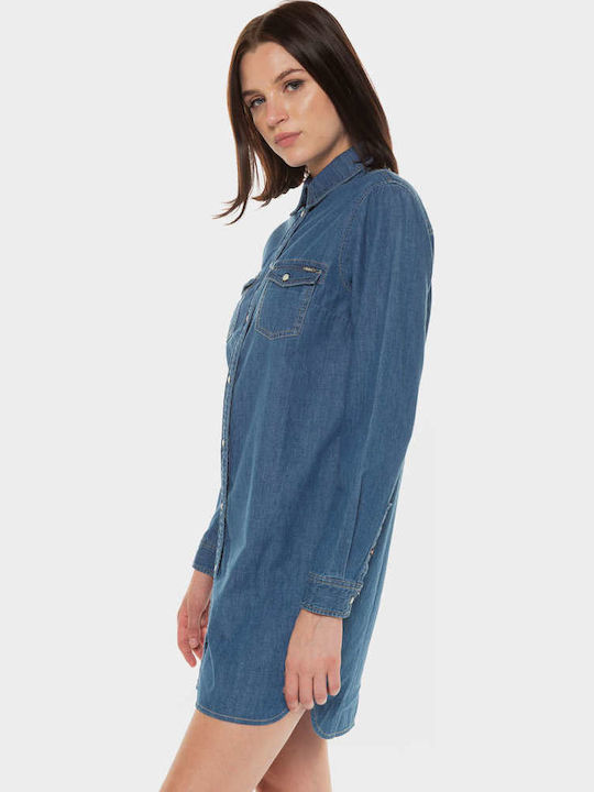 Mini Shirt Dress Dress Blue