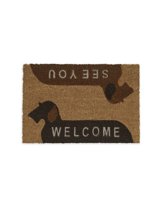 Relaxdays Covor de Intrare din Cocos cu Suport Antiderapant Multicolor 60x40buc Grosime 15mm
