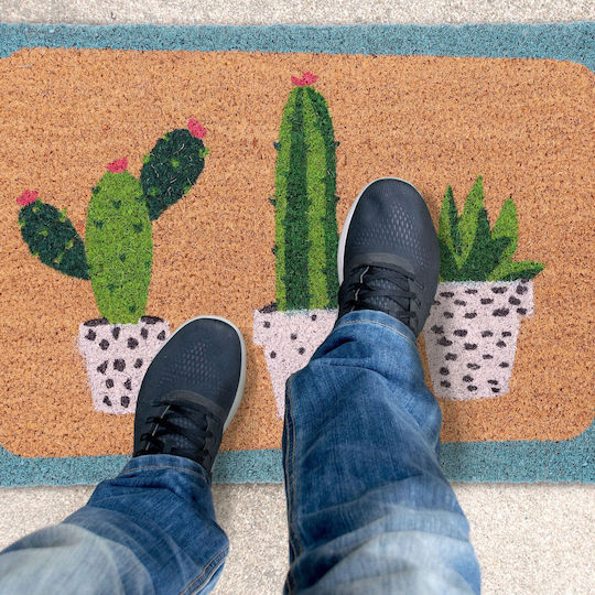 Relaxdays Covor de Intrare din Cocos cu Suport Antiderapant Multicolor x60buc