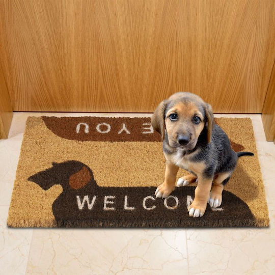 Relaxdays Entrance Mat made of Coir with Anti-slip Backing Multicolour 60x40cm Thickness 15mm