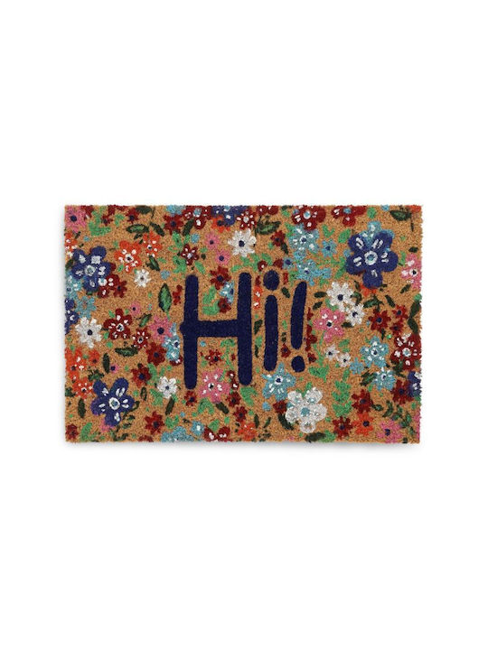 Relaxdays Covor de Intrare din Cocos cu Suport Antiderapant Multicolor 60x40buc